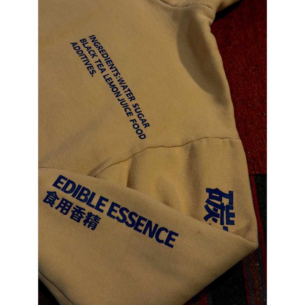 BeFearless Lemon Tea Streetwear Hoodie Jacket Pullover Size Medium Beige - Picture 5 of 11